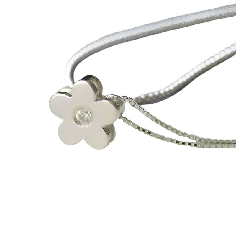 Flower 925 Sterling Silver Necklace & Pendant 925 sterling silver 45cm