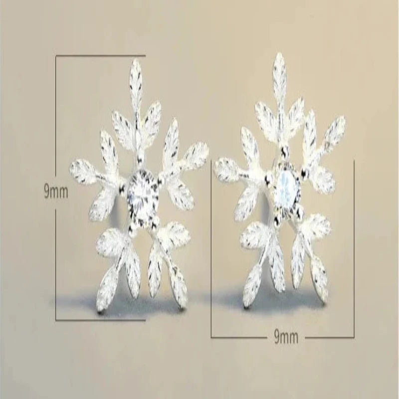 Snowflake 925 Sterling Silver Stud Earrings