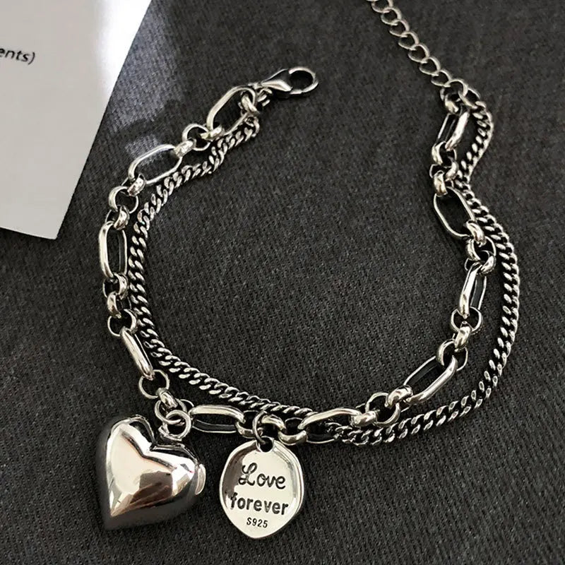 Love Letter Double-Layer 925 Sterling Silver Bracelet