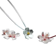 Cherry blossom 925 Sterling Silver Necklace & Pendant 925 Sterling Silver 45cm