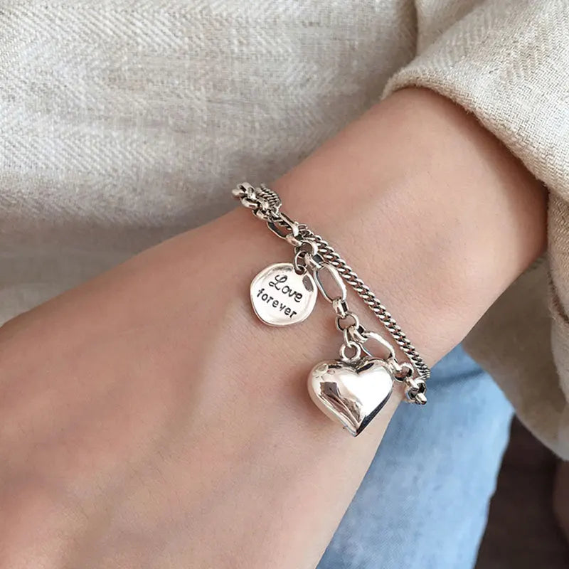 Love Letter Double-Layer 925 Sterling Silver Bracelet