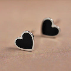 Heart Shape 925 Sterling Silver Stud Earrings Default Title