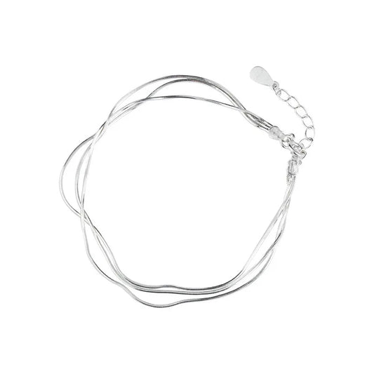 Simple layer 925 Sterling Silver Bracelet