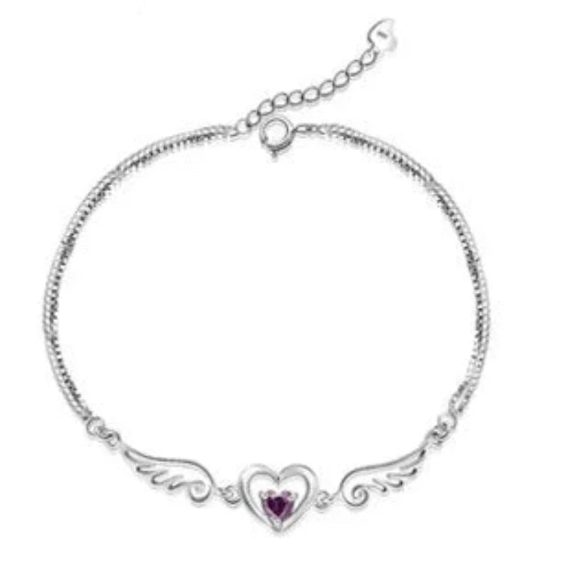 Love wings 925 Sterling Silver Bracelet 19cm