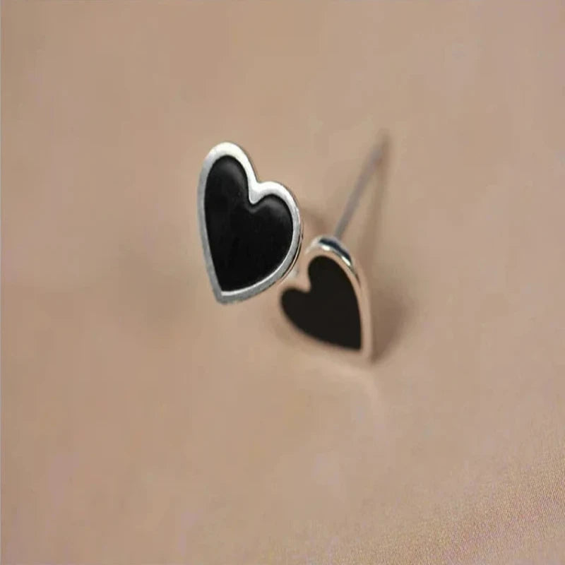 Heart Shape 925 Sterling Silver Stud Earrings