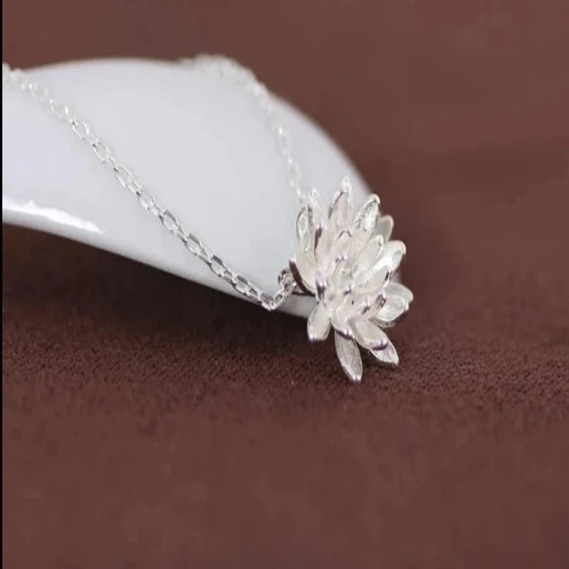 Lotus 925 Sterling Silver Necklace & Pendant