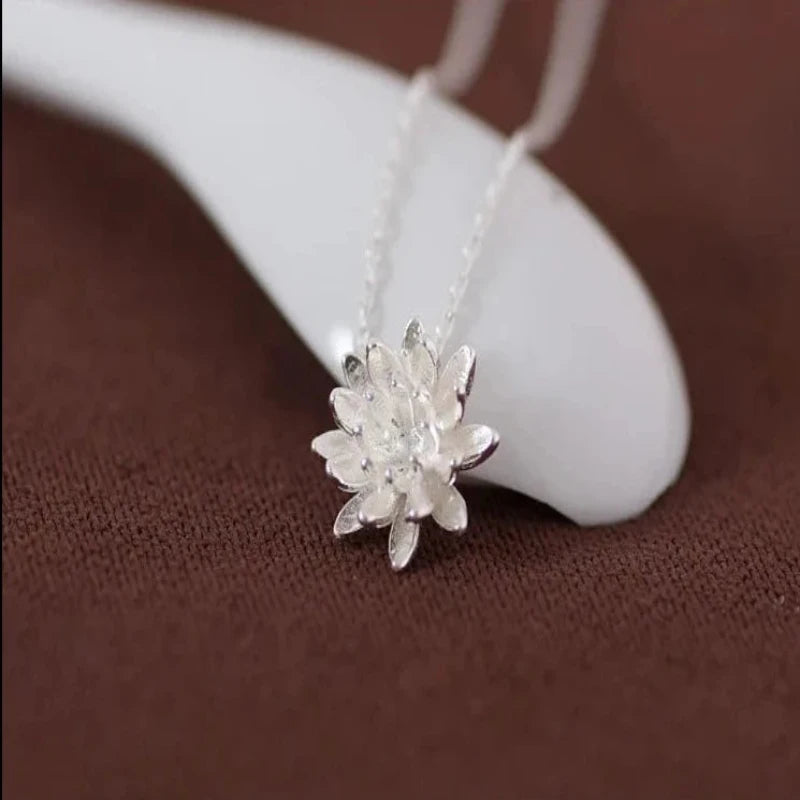 Lotus 925 Sterling Silver Necklace & Pendant