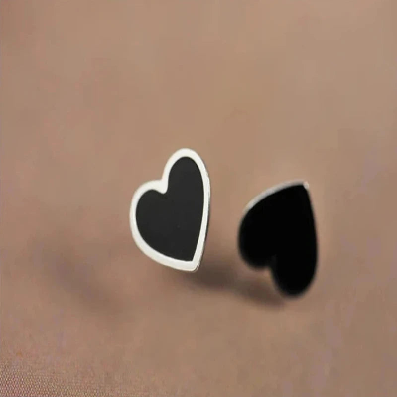 Heart Shape 925 Sterling Silver Stud Earrings