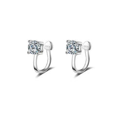 Ear Cuff Zircon 925 Sterling Silver Clip Earrings 5MM