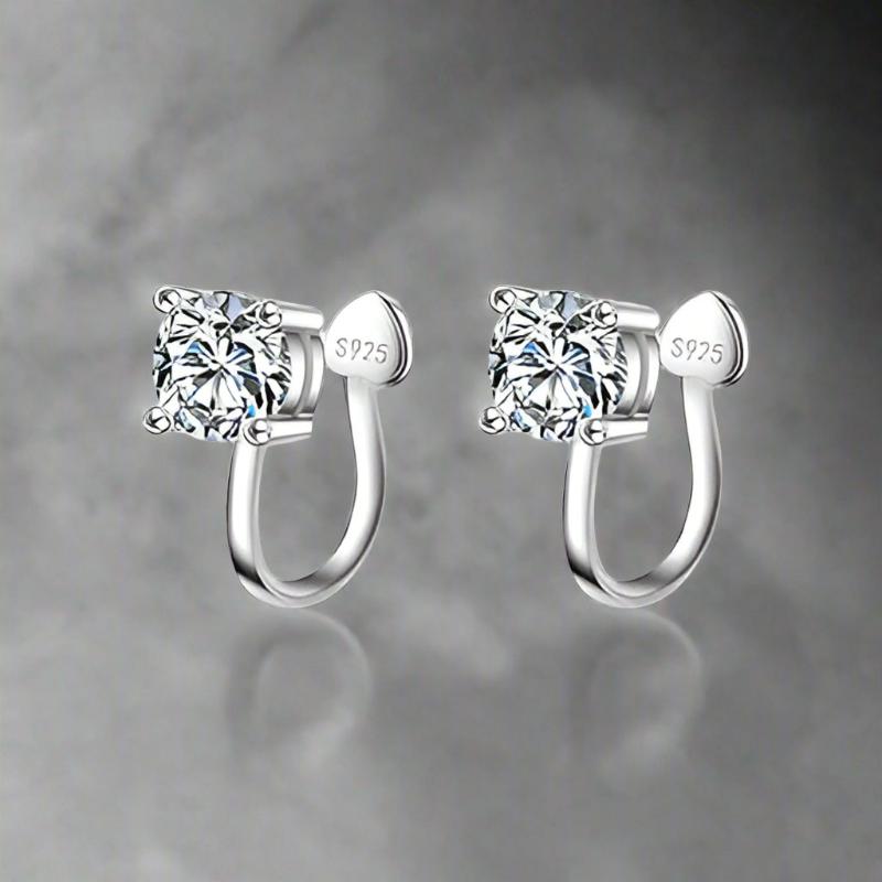 Ear Cuff Zircon 925 Sterling Silver Clip Earrings