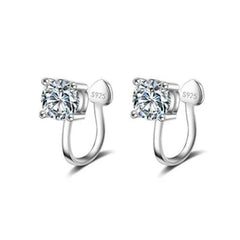 Ear Cuff Zircon 925 Sterling Silver Clip Earrings 6MM