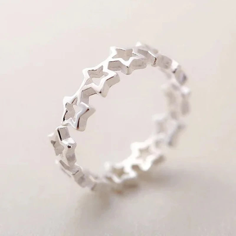 Star Style 925 Sterling Silver Ring Silver