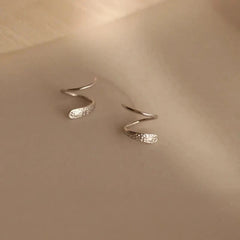 Double Spiral Twist 925 Sterling Silver Drop Earrings