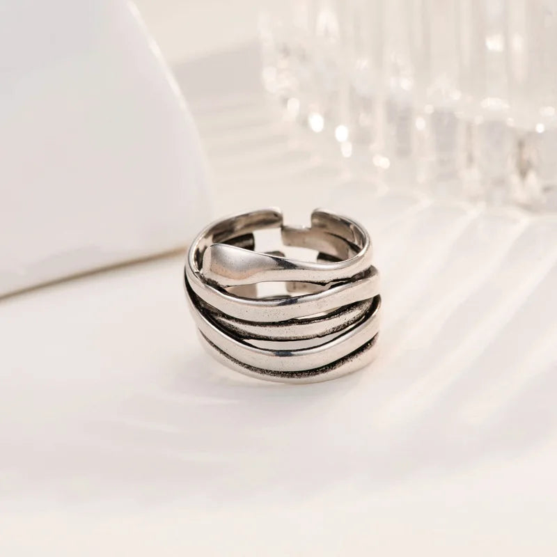 Multi-layer 925 Sterling Silver Ring